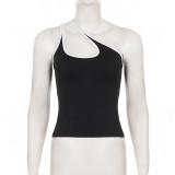 Single Shoulder Contrast Color Sport Top GPKJ-MR50091