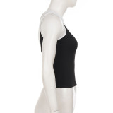 Single Shoulder Contrast Color Sport Top GPKJ-MR50091