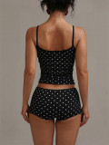 Polka Dot Print Sport Two Piece Short Set GXIY-K26L2594