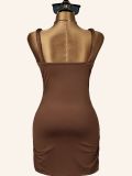 Solid Color Sling Backless Mini Dress GXIY-K26L2790