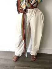 Solid-Color Pleated Loose Lantern Pants LSD-2961