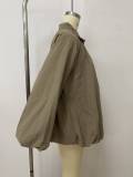 Bubble Sleeve Zipper Pleated Sun-Protective Trench Coat LSD-2908
