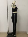 Long Sleeve Stripe Coat+Tank Top+Pants 3 Piece Set LSD-2887