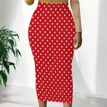 Casual Print Long Skirt QXLB-XRB-S5BGY6