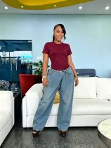 Plus Size Washed Straight Jeans GYLN-1611