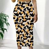 Casual Print Long Skirt QXLB-XRB-S5BGY6