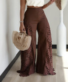 Lace Hollow Out High Waist Wide Leg Pants LSD-2768