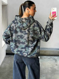 Camouflage Print Long Sleeve Hooded Sweatshirts MIL-L397