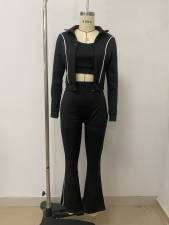 Long Sleeve Stripe Coat+Tank Top+Pants 3 Piece Set LSD-2887