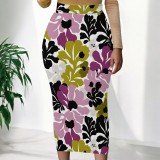Casual Print Long Skirt QXLB-XRB-S5BGY6