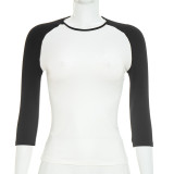 Contrast Color Long Sleeve T Shirt GSBW-Y26TP290