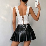Solid Color Fishbone Corset Tank Tops GPBY-VE8485