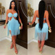 Solid Color Tassel Tube Top Dress BY-7741