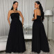 Sexy Halterneck Press Pleated Maxi Dress BY-7735
