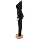 Long Sleeve Single Breasted Two Piece Pants Set BY-7605