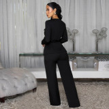 Long Sleeve Single Breasted Two Piece Pants Set BY-7605