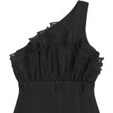 Mesh Single Shoulder Slim Jumpsuit BY-7765