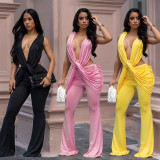 Backless Solid Color Jumpsuit BY-7722