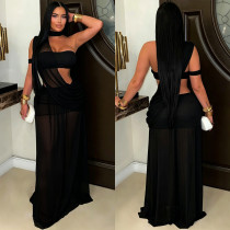Mesh See Through Maxi Dress BY-7726