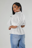 Solid Color Half Sleeve Tie Up Shirt QYMF-3061