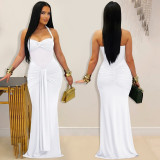 See Through Mesh Solid Color Maxi Dress BY-7608