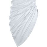 Off Shoulder Solid Color Ruched Long Dress BY-7729