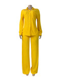 Long Sleeve Solid Color Two Piece Pants Set CH-26031