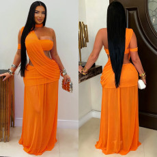 Mesh See Through Maxi Dress BY-7726