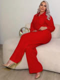 Long Sleeve Solid Color Two Piece Pants Set CH-26031