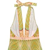 Print V Neck Halterneck Backless Maxi Dress BY-7721