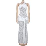 Lace Slash Shoulder Maxi Dress BY-7692