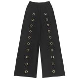 Hollow Out Solid Color Two Piece Pants Set BY-7712