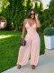 Solid Color Backless Sling Loose Jumpsuit BMF-904