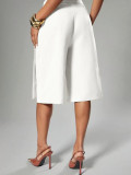 Solid Color Loose Wide Leg Fifth Pants CH-26200
