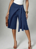 Solid Color Loose Wide Leg Fifth Pants CH-26200