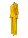 Long Sleeve Solid Color Two Piece Pants Set CH-26031