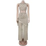 Polka Dot Print Tassel 3 Piece Pants Set BY-7695