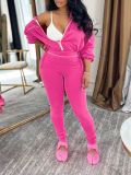 Casual Sport Long Sleeve Coat Two Piece Pants Set AIL-362