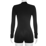 Deep V Neck Long Sleeve Skinny Romper GDSF-D26RP245