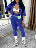 Casual Sport Long Sleeve Coat Two Piece Pants Set AIL-362
