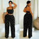 Polka Dot Print Tassel 3 Piece Pants Set BY-7695