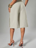 Solid Color Loose Wide Leg Fifth Pants CH-26200
