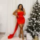 Off Shoulder Ruched Evening Dress QYMF-3095