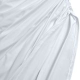 Off Shoulder Solid Color Ruched Long Dress BY-7729