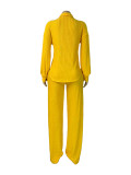 Long Sleeve Solid Color Two Piece Pants Set CH-26031