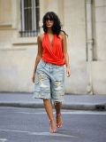 Plus Size Holes Denim Shorts GYLN-6686