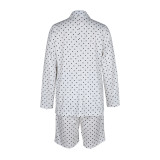 Polka Dot Print Blazer Coat Two Piece Shorts Set AIL-AL205