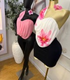 Single Shoulder Press Pleated Top GKYS-3117
