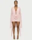 Deep V Neck Long Sleeve Mini Dress QYMF-M606