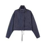 Polka Dot Print Long Sleeve Coat Two Piece Shorts Set GKYS-3110